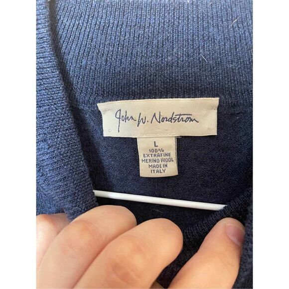 John W. Nordstrom 100% merino Wool womens sweater size large Blue - Picture 2 of 5